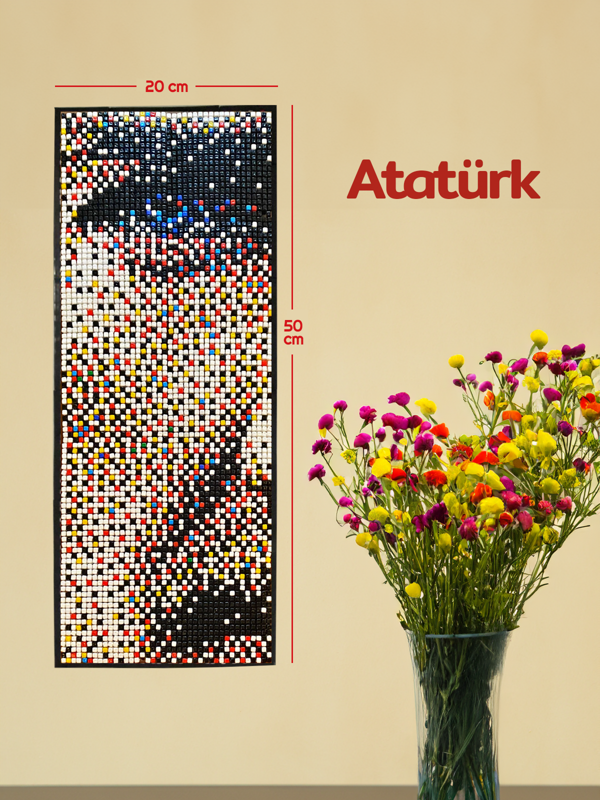 Atatürk - Pixel art kit - 20*50 cm - 10 Board/4000 PixPin - PFA205010 Atatürk - Pixel art kit - 20*50 cm - 10 Board/4000 PixPin - PFA205010