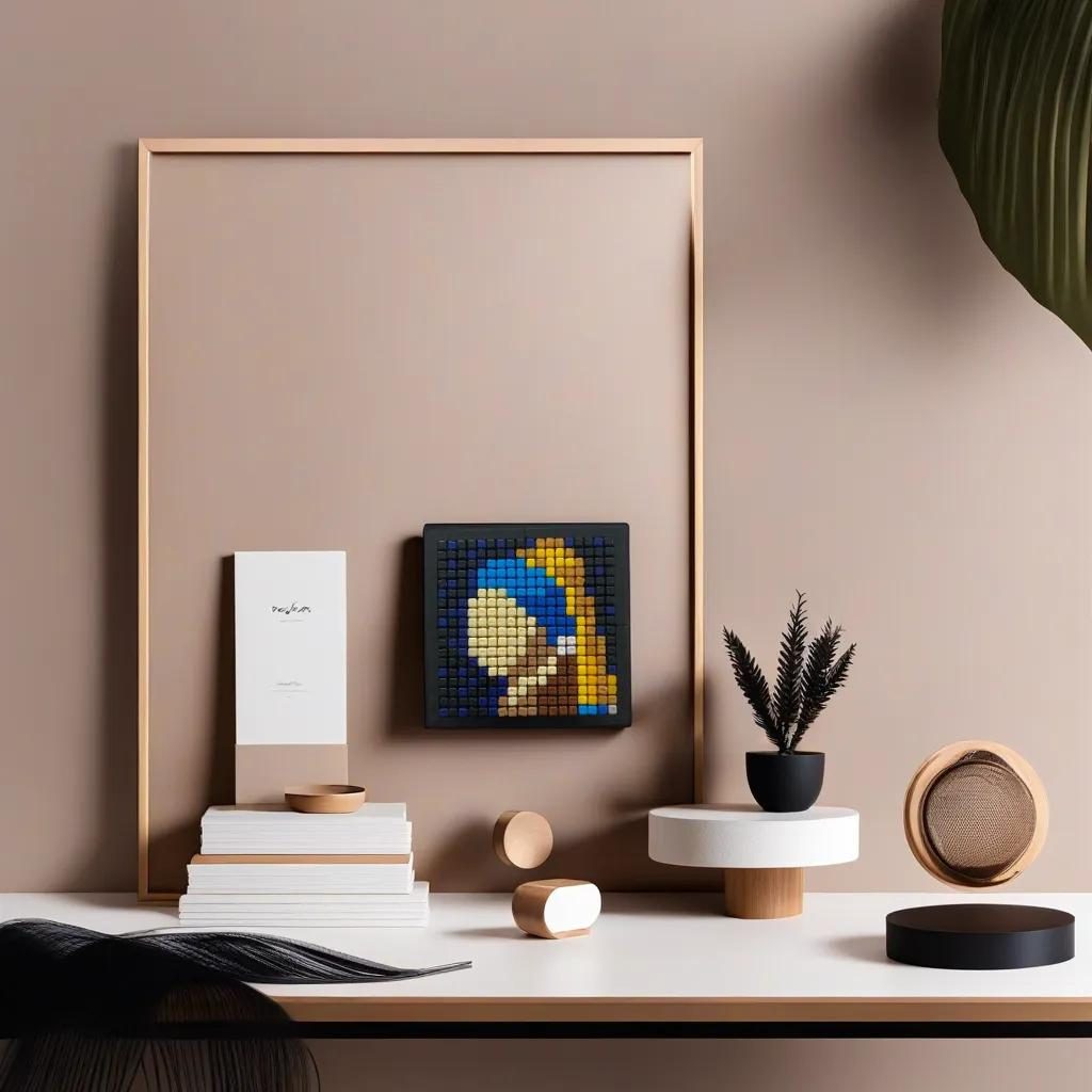 "ART" Series - Girl with Pearl Earring - Pixel Art Kit - 10*10cm- 1 Board - PFS1002 "ART" Series - Girl with Pearl Earring - Pixel Art Kit - 10*10cm- 1 Board - PFS1002